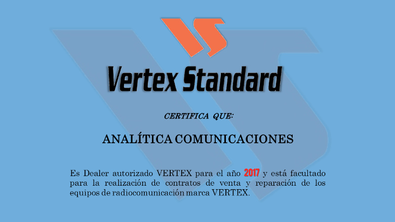 ANALITICA COMUICACIONES CERTIFICADOS POR VERTEX